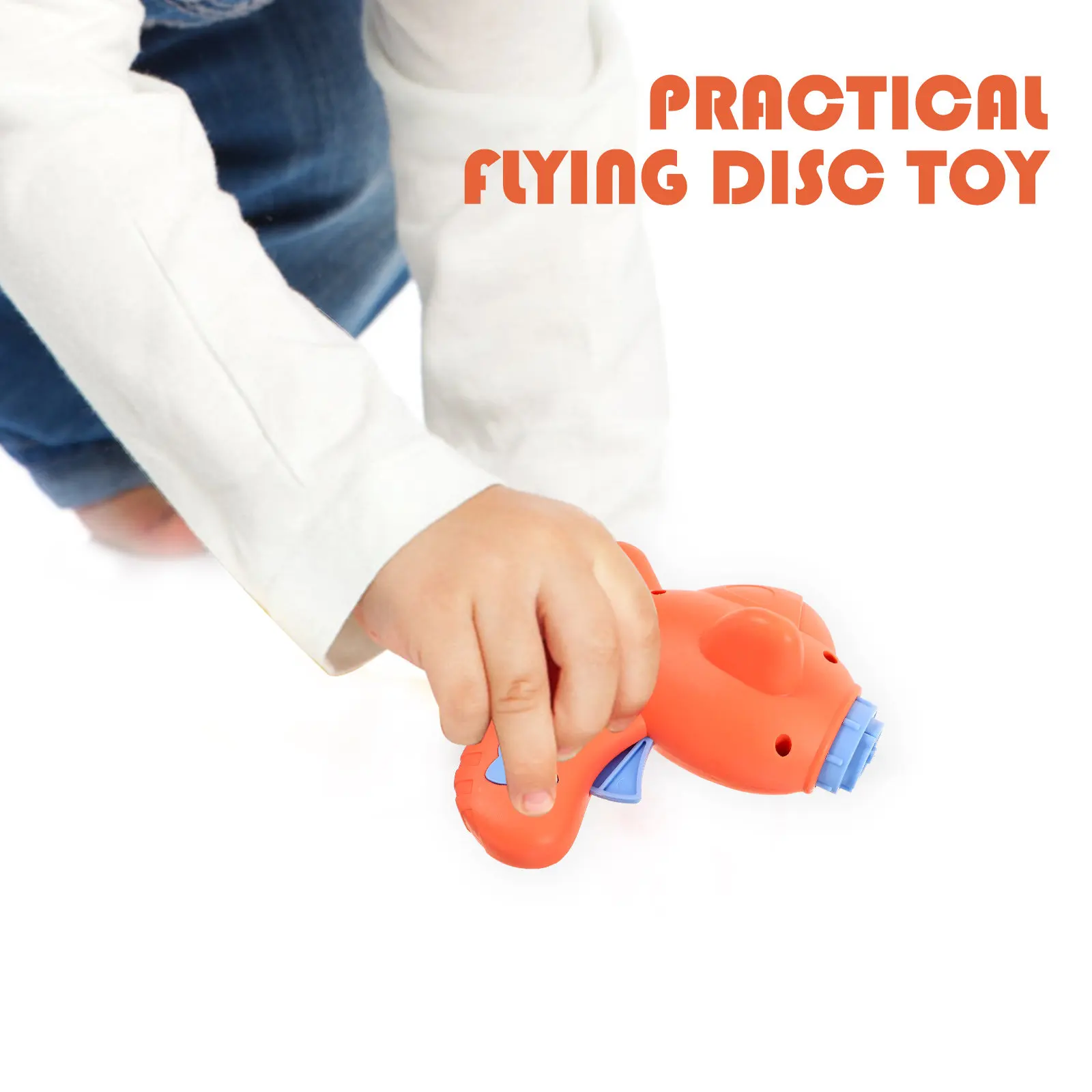 

1Set Fish Shape Flying Saucer Cartoon Design Outdoor Fun Launcher Plaything Kids Glowing Concentration Development Disc