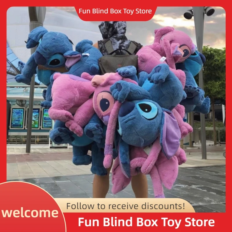 

30cm/80cm Disney Stitch Angel Plush Toy Kawaii Lilo & Stitch Cartoon Stuffed Doll Stress Relief Pillow Comfort Toy Kids Xmas Gif
