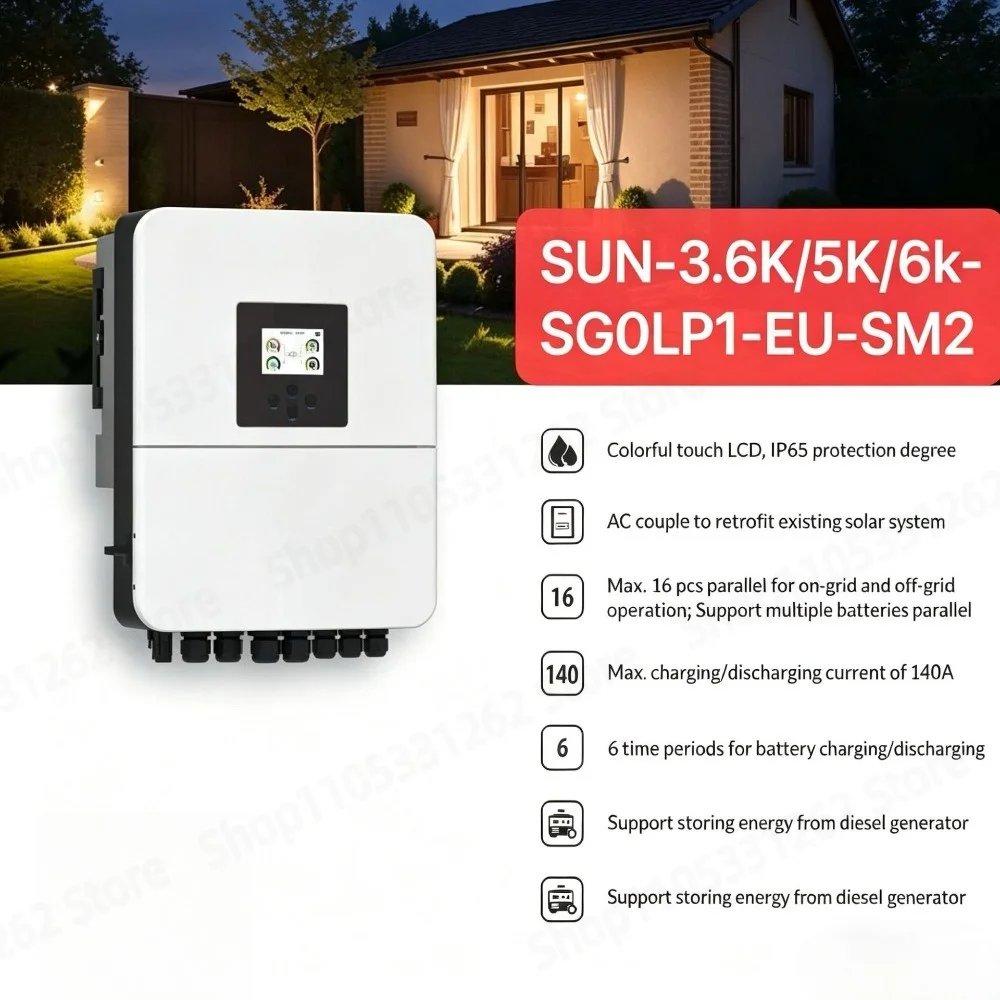 Hybrid Solar Inverter High Power 5 6kW New Energy PV Inverter