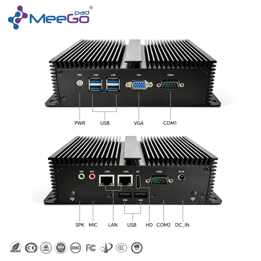 Wildcat Lake Core 3 304 Core5 330 Fanless Industrial Mini PC Dual LAN Dual COM HD VGA 6USB Auto Boot Embedded IOT Gateway Box PC