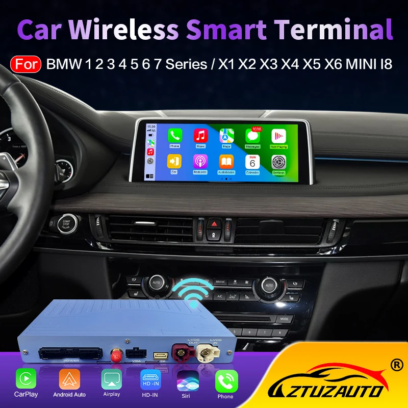 Wireless CarPlay For BMW 1 2 3 4 5 7 Series E70 F10 X1 X3 F25 F26 F48 MINI X4 X5 X6 F56 F15 Android Auto AirPlay Mirror Link