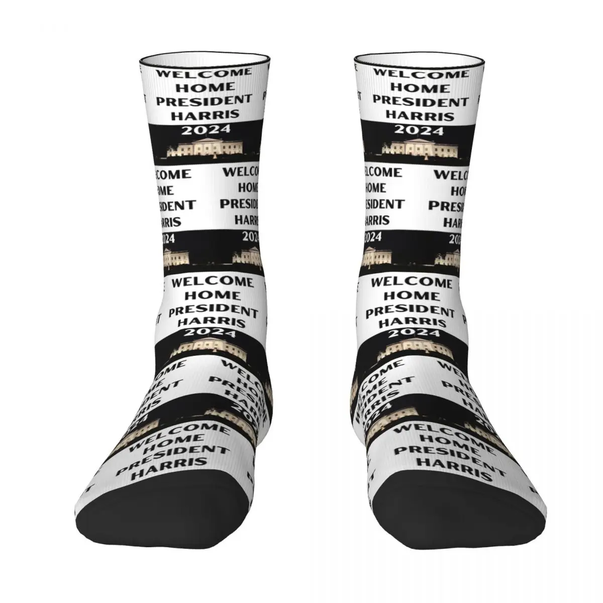 Welcome Home President Harris 2024 Socks Harajuku Sweat Absorbing Stockings All Season Long Socks for Man Woman's Christmas Gift