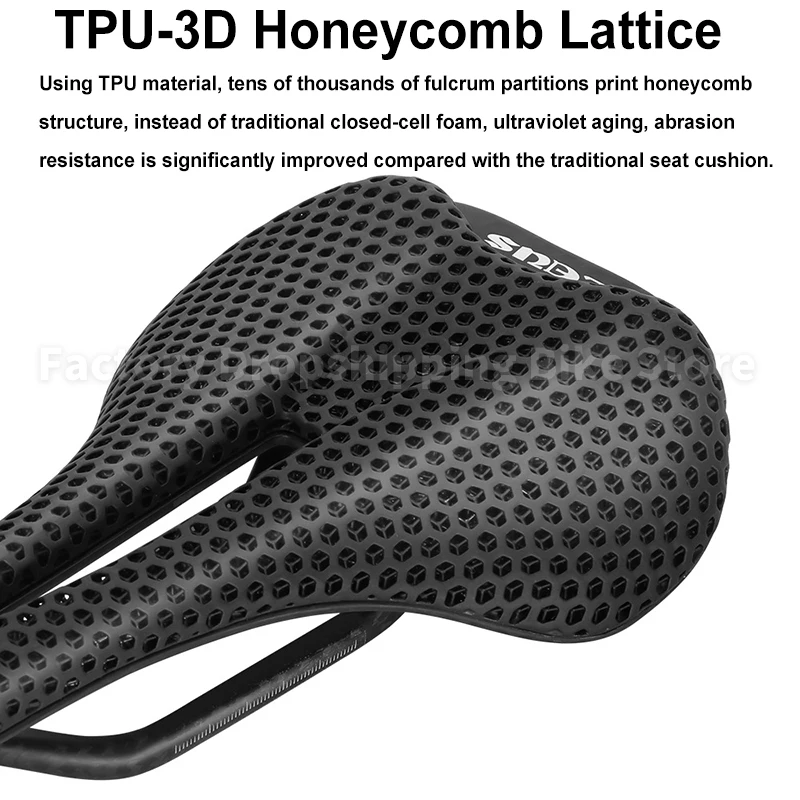 Bicycle 3D Printed Saddle Ultralight Nylon / Carbon Fiber Bottom Case Mountain Road Bike Hollow Breathable Saddle Cycling Seat