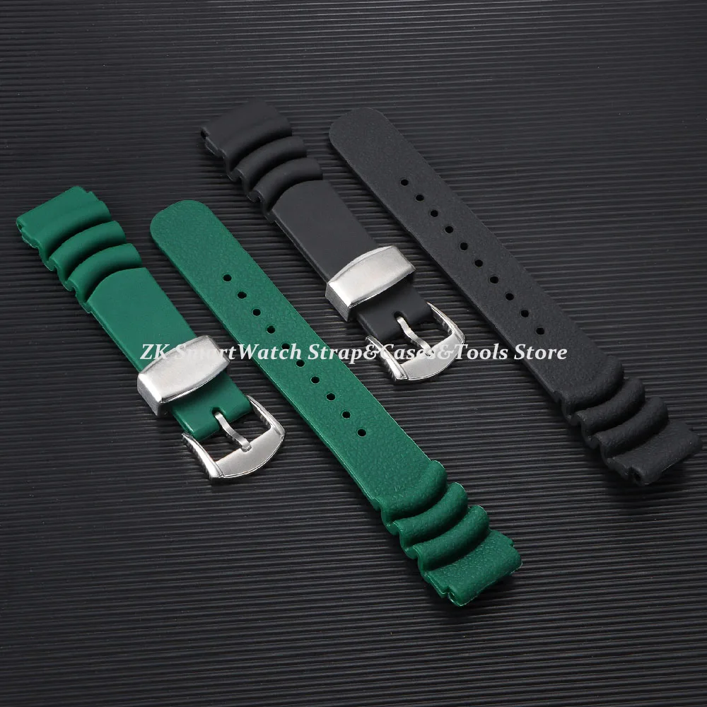 Silicone Watch Strap Soft 20mm 22mm Watch Bands Diving Waterproof Bracelet for Seiko for Citizen Replacement Wristband Belt