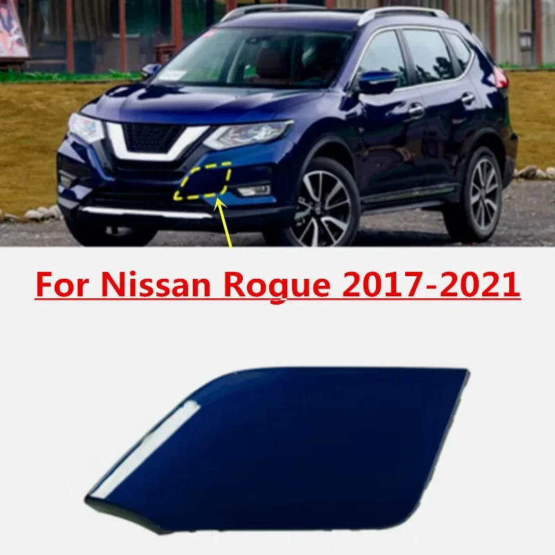 Blue Front Bumper Towing Tow Hook Hole Eye Cover Cap For Nissan Rogue 2017-2021