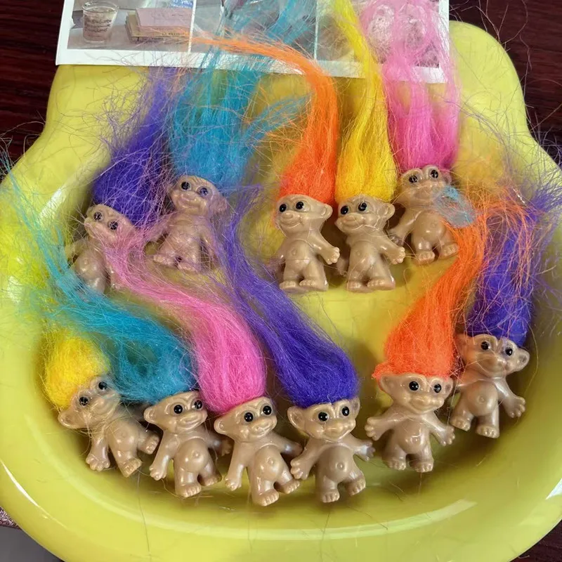 

New Mini Troll Dolls Anime Action Figure Colorful Hair Family Members Models Collection Kids Toys for Home Decoration Gift
