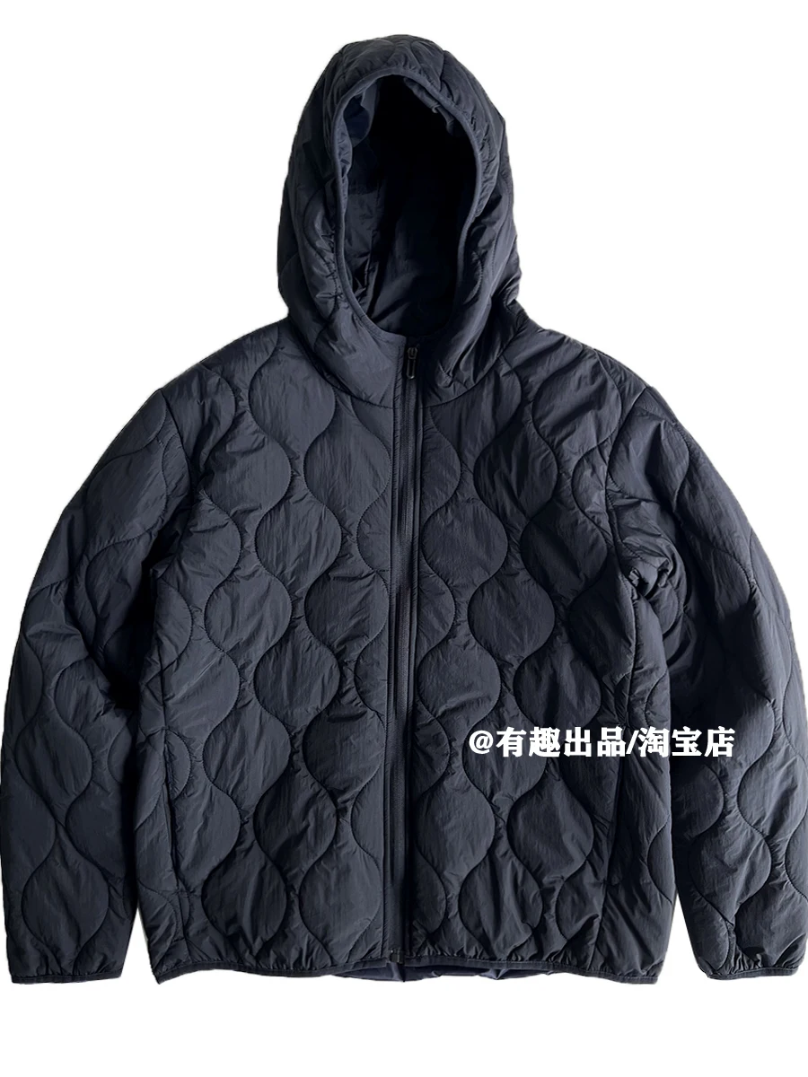 

Urban Techwear Cotton Jacket American Retro Quilted Hooded Coat with Windproof & Waterproof Features Loose-Fit Superior Warmth
