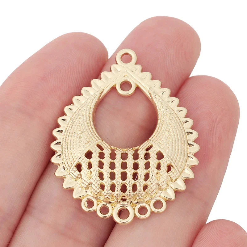 10 x Boho plaqué or fleur bijoux connecteur breloques pendentifs pour bricolage Tribal boucle d'oreille fabrication de bijoux résultats accessoires artisanat