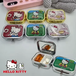 Sanrio Hello Kitty portagioie portatile con specchio HD Kawaii custodia per gioielli da viaggio organizzatore di gioielli scatola portaoggetti multifunzione