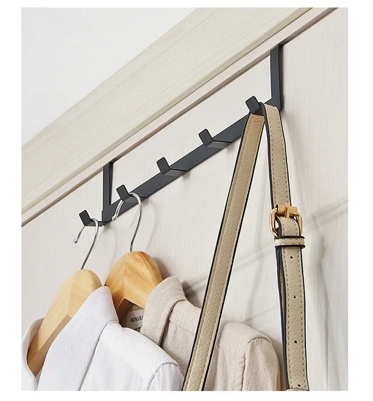 Haken über der Tür, 5 Haken, Organizer für Zuhause, Badezimmer, Kleiderbügel, für Kleidung, Mäntel, Hüte, Handtücher, Badezimmer- und Küchenzubehör – Detail 8
