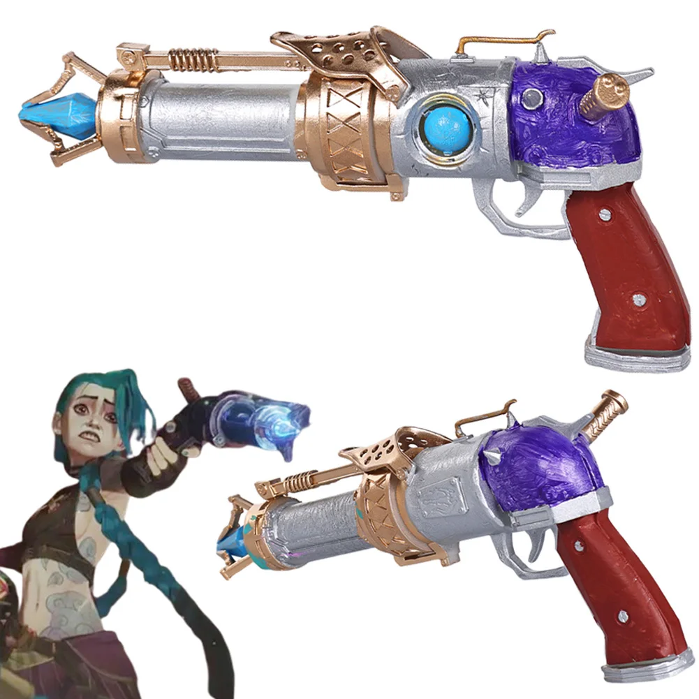 20cm Arcane Jinx Weapon Hextech Revolver Resin Props Mascot 2024 Game LoL TV 2 Cosplay Fantasy Accessories Women Men Decor Gifts