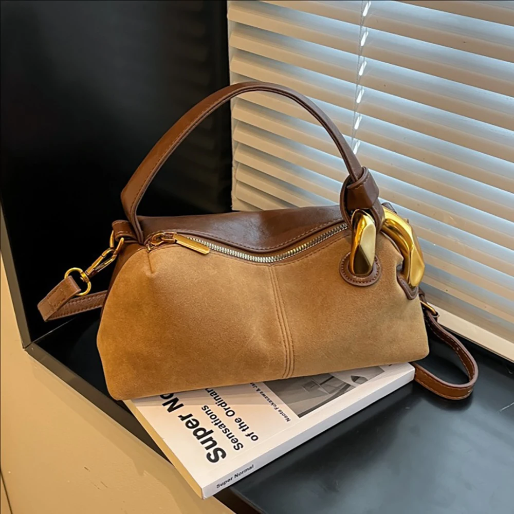 

Women's Autumn Winter Patchwork Handbags Fashion Contrast Color Delicate Crossbody Bag Daily Commute All-Match One Shoulder Bags