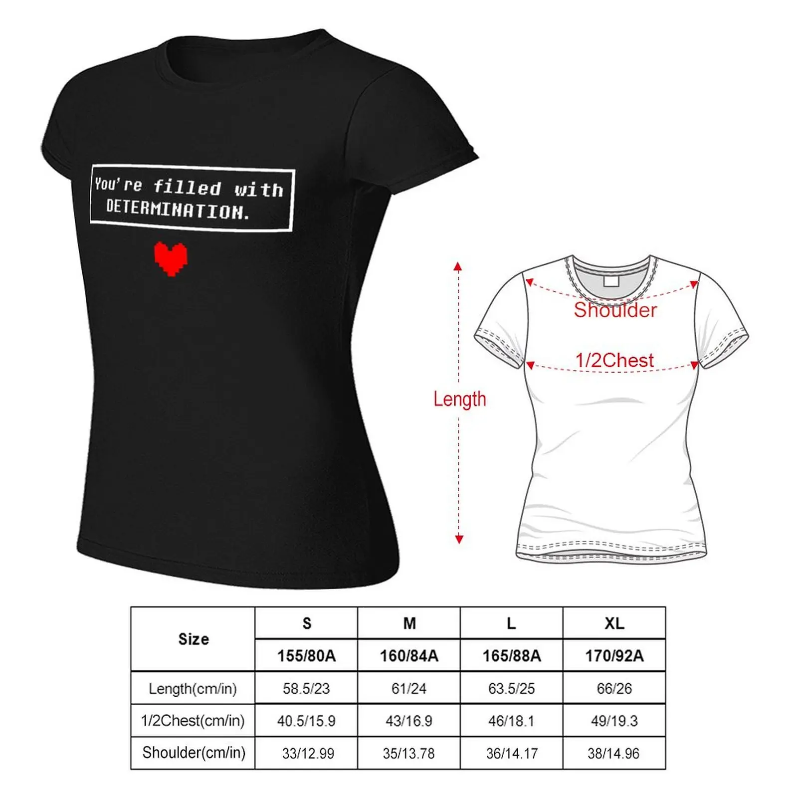 UNDERTALE - Determination T-Shirt cute tops sports fans funnys Woman clothing