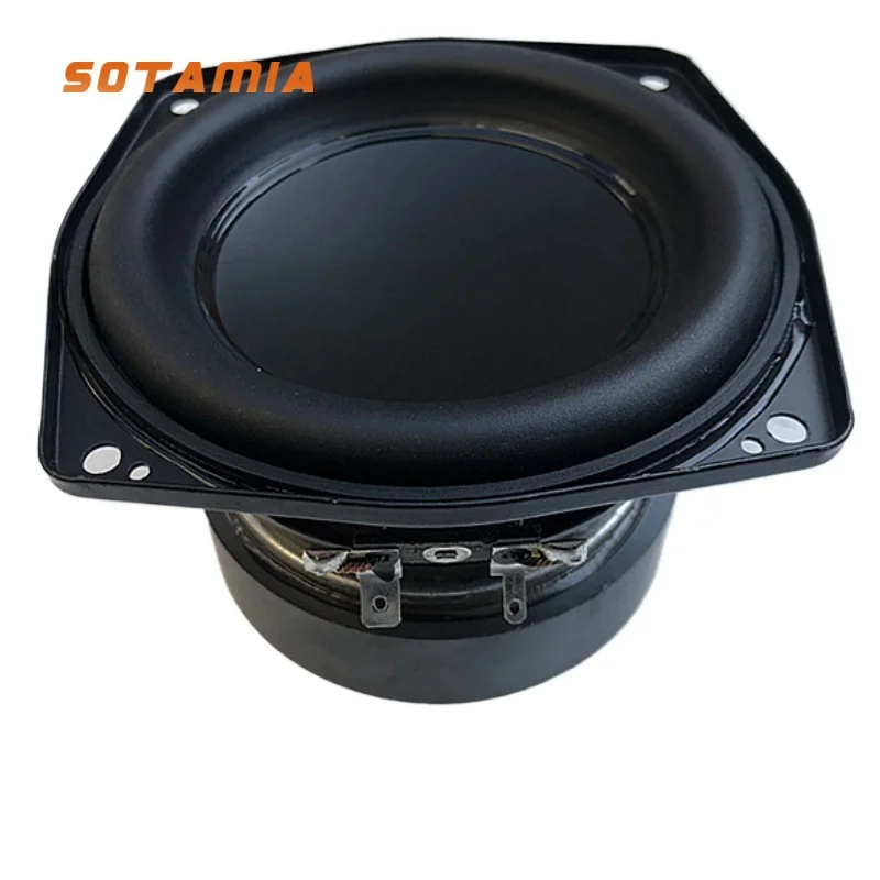 SOTAMIA 1Pcs 4 Inch Mid-woofer Speaker 4 Ohm 15W Waterproof Speaker Bass Low-frequency Long-stroke Loudspeaker Home Bookshelf