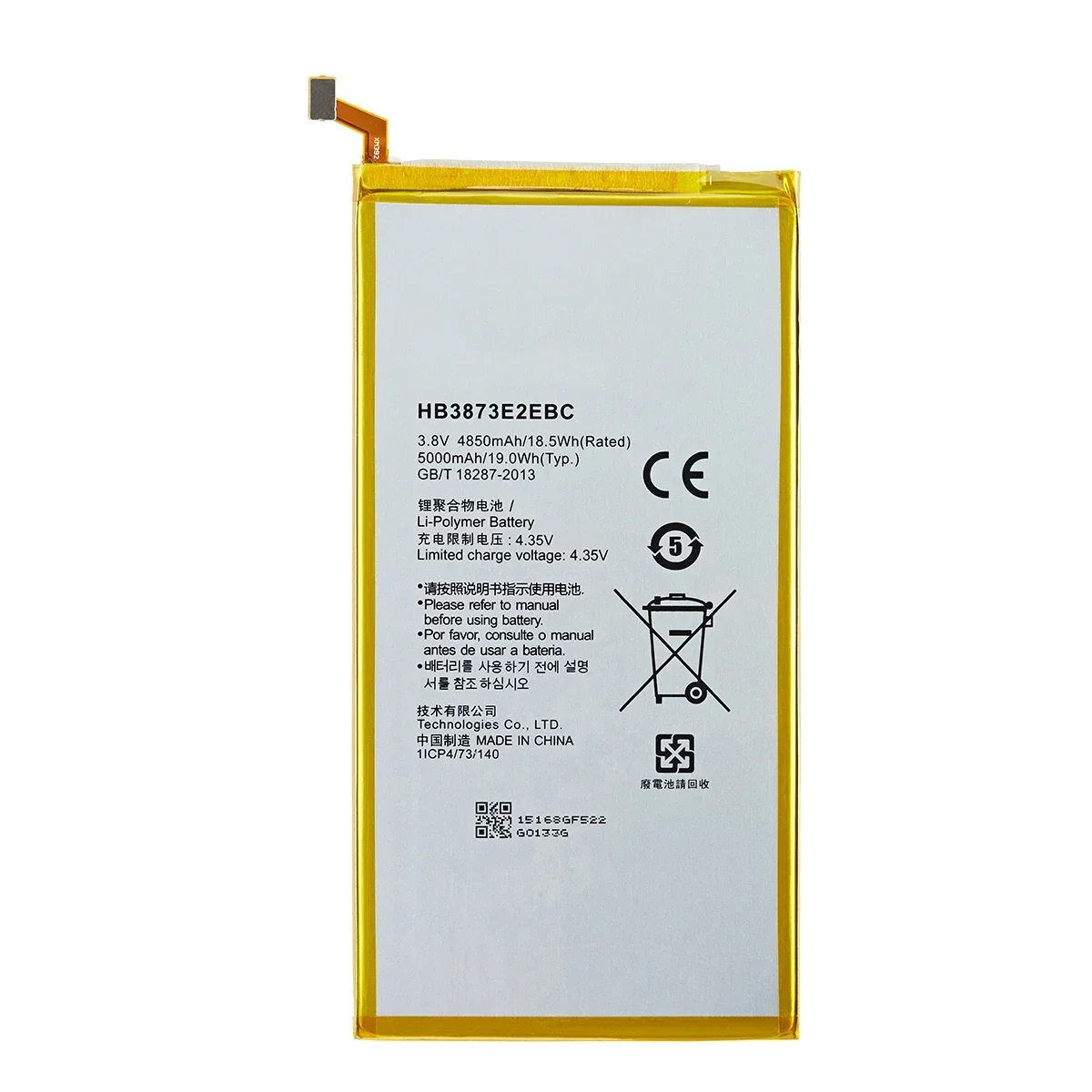 100% Orginal HB3873E2EBC 5000mAh Battery For Mediapad X1 X2 7.0