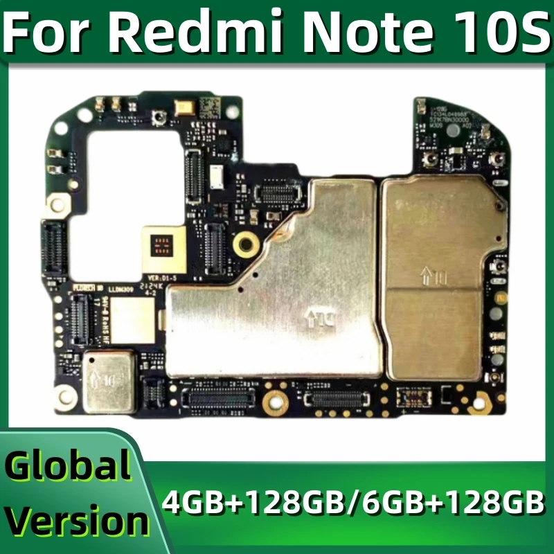 

Motherboard for Xiaomi Redmi Note 10S, Original Mainboard, 128GB, Unlocked Logic Board with Full Chips, Global ROM, Helio G95