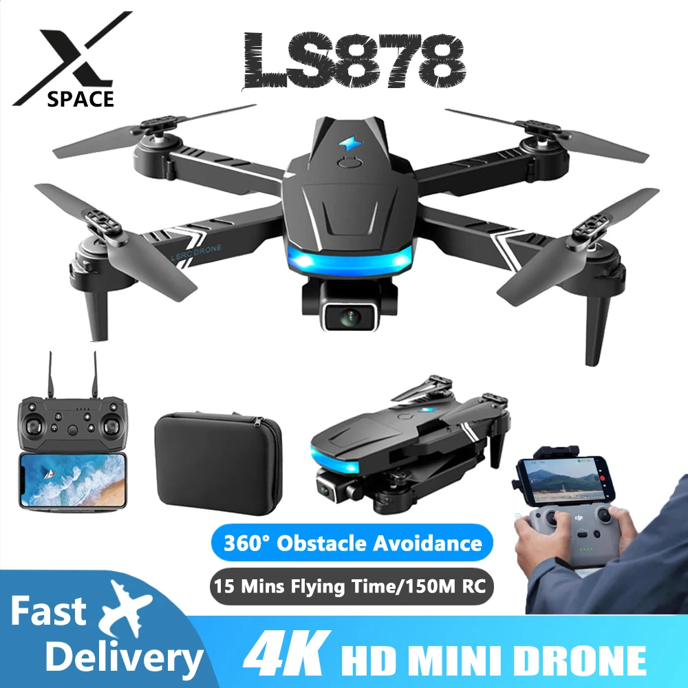 

New LS878 Drone HD Camera Aerial Drone Dual Mirror Smart Hover 4K Pixel Multi-rotor Quadcopter Remote Control Aircraft Toy Gift