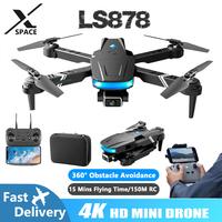 New LS878 Drone HD Camera Aerial Drone Dual Mirror Smart Hover 4K Pixel Multi-rotor Quadcopter Remote Control Aircraft Toy Gift