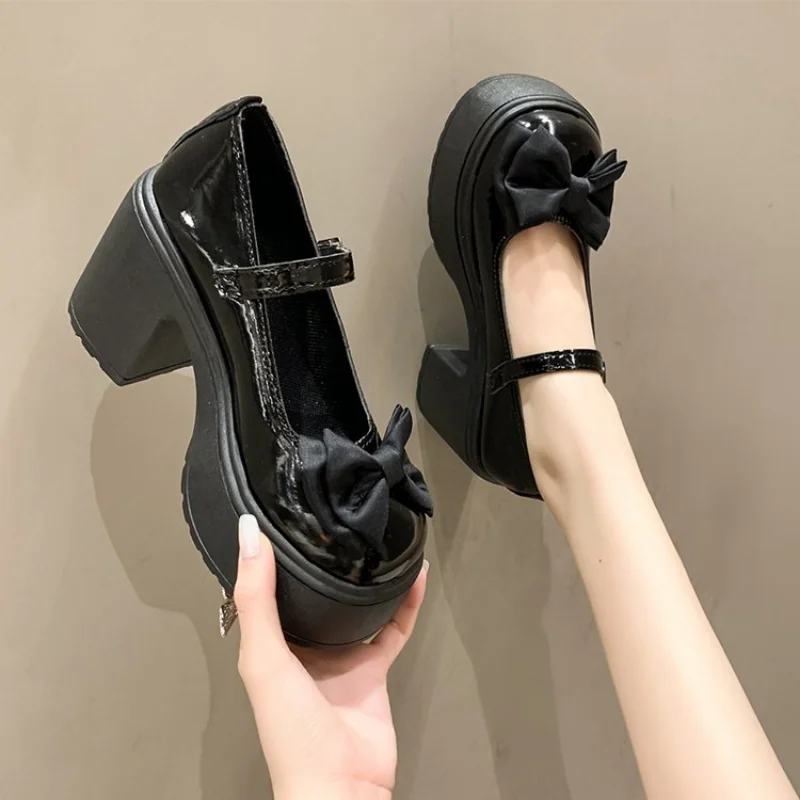 White Platform Heels Women Mary Jane Shoes Vintage Girls High Heel Platform Lolita Shoes Japanese Style College Student Shoes