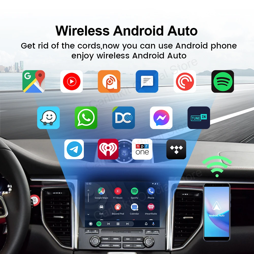 4.0 CP2A Wireless Android Auto CarPlay Adapter CarPlay Dongle Auto Connect For W218 X5 F15 Q7 Etc...