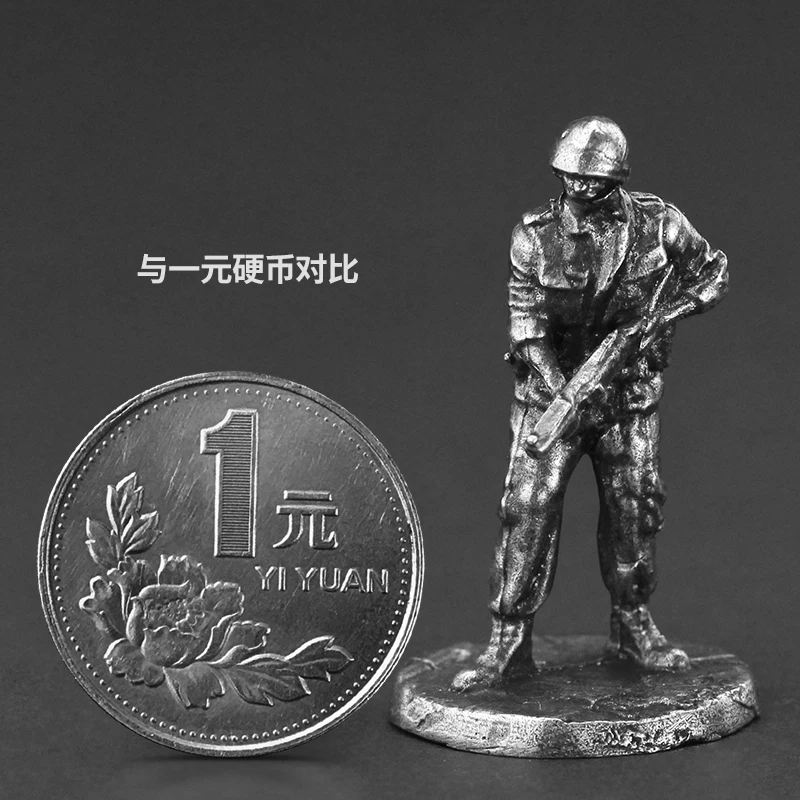 Cupronickel Metal Vietnam War Military Soldier Model Action Figures Board Game Piece Miniature Ornament Accessories Figurine