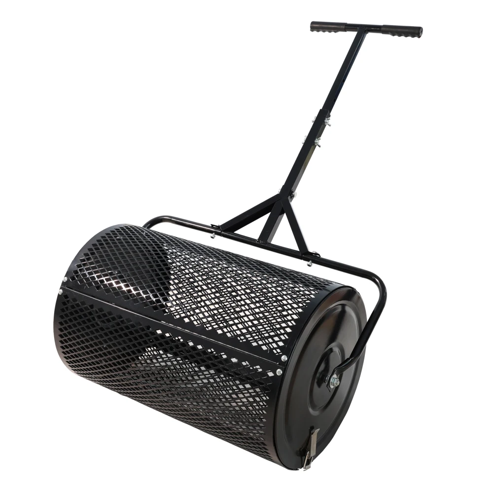 Compost Spreader Peat Moss Spreader with Upgrade T Shaped Handle for Planting Seeding Durable Lightweight Metal Mesh Spreader