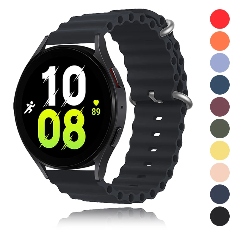 Bracelet océan pour Samsung Galaxy Watch, 22mm 20mm, en Silicone, pour montre 4 classic 5 Pro 3/active 2/Gear S3 Huawei Watch GT 2 3 pro