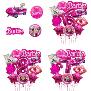 Barbie Princess Theme Folienballons Set, Babyparty, Geburtstagsfeier, rosa Hintergrund, Kinderspielzeuggeschenk, Air Globes 10 Hauptverkaufsprodukte Barbie - №7