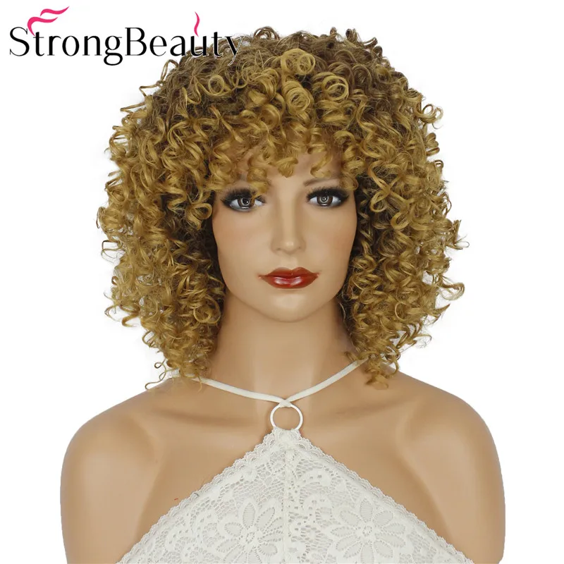 

StrongBeauty Short Curly Synthetic Wigs Soft Fashion Wig Heat Resistant Women Hair