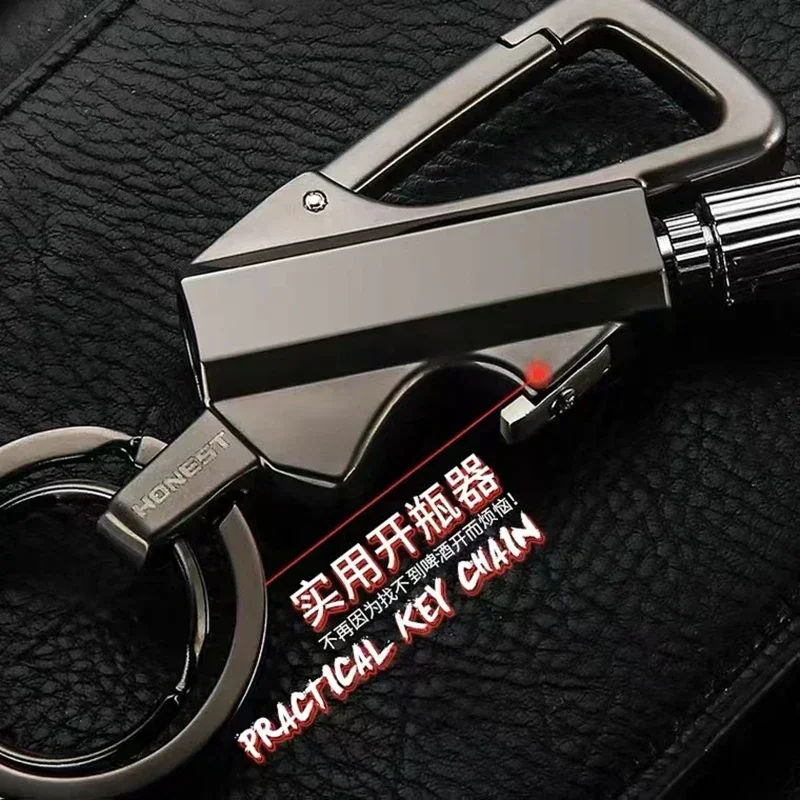 Multifunctional Keychain 10000 Times Match Kerosene Lighter Beer Bottle Opener Outdoor Portable Igniter Smoking Accessories