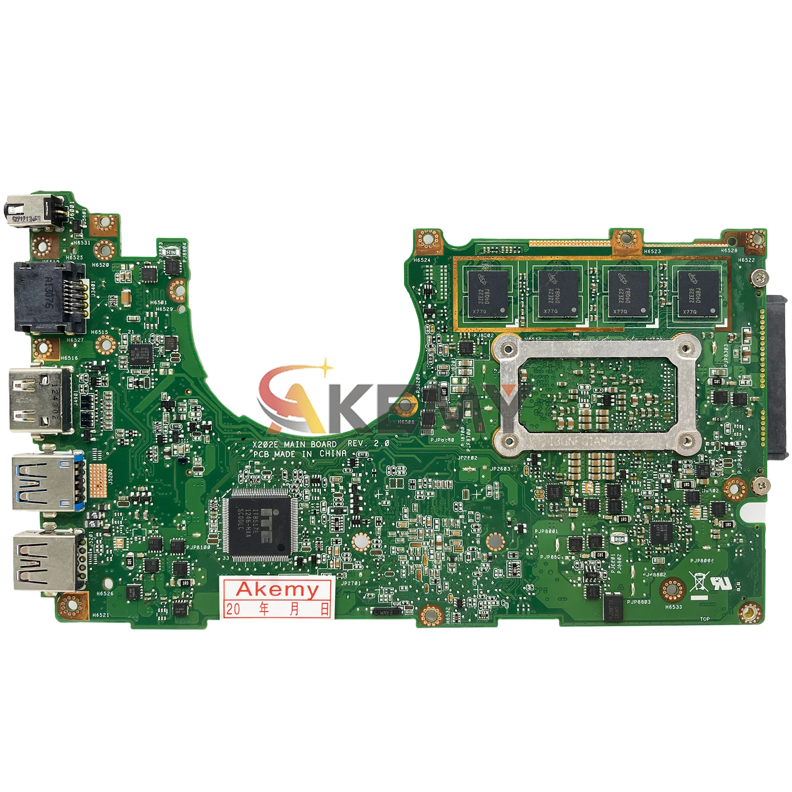 X202e placa-mãe do portátil para asus vivobook s200e x201ep x202ev q200e x202e x202ep mainboard com i3 i5 i7 cpu 100% testes ok stk