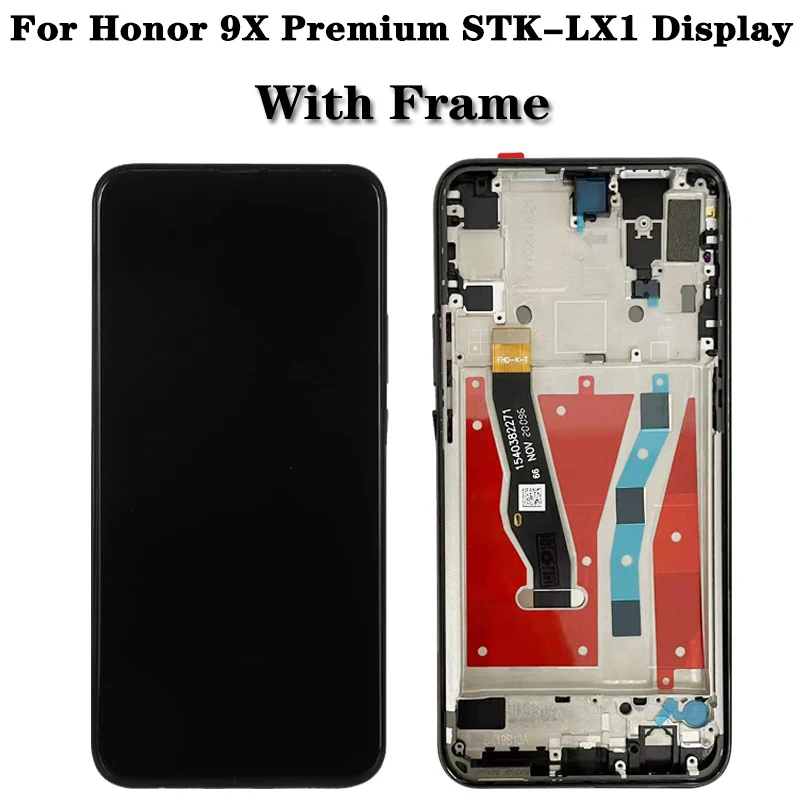 Test New 9x LCD For Huawei Honor 9X 9 X Premium Global STK-LX1 LCD Display Touch Screen Digitizer Assembly+Frame