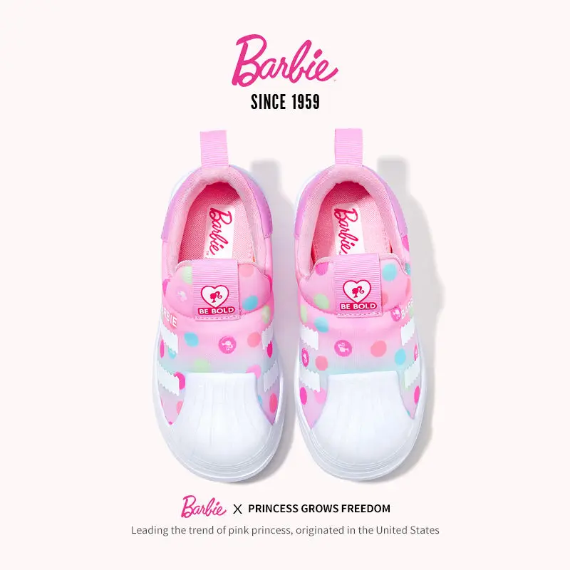 Kids Barbie Shoes Girls Tennis Shoes Kawaii Barbie Sport Shoes Children Casual Sneakers Anime Girls Basket Shoes Size 27-34