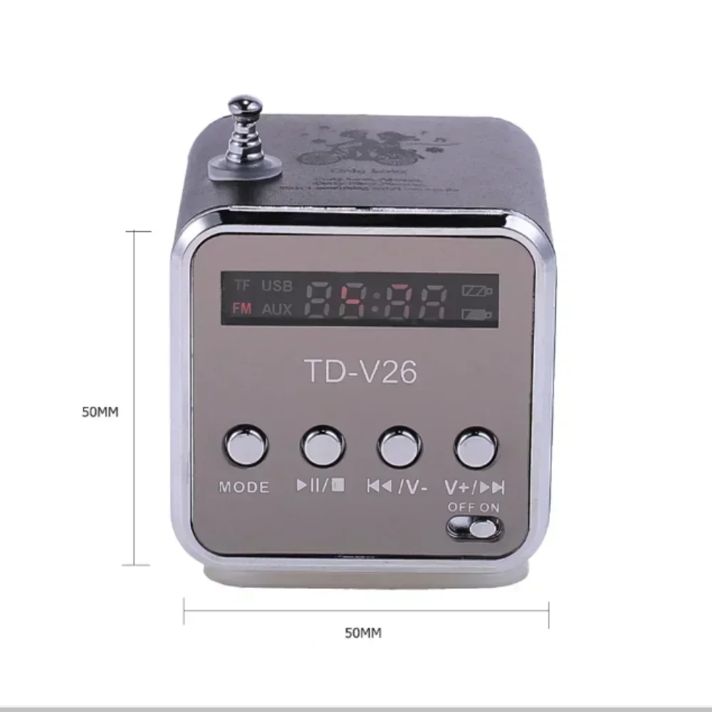 TD-V26 TF Card FM Radio Music Player Bluetooth Mini Portable Sound Speakers speaker bluetooth Speaker AUX Stereo
