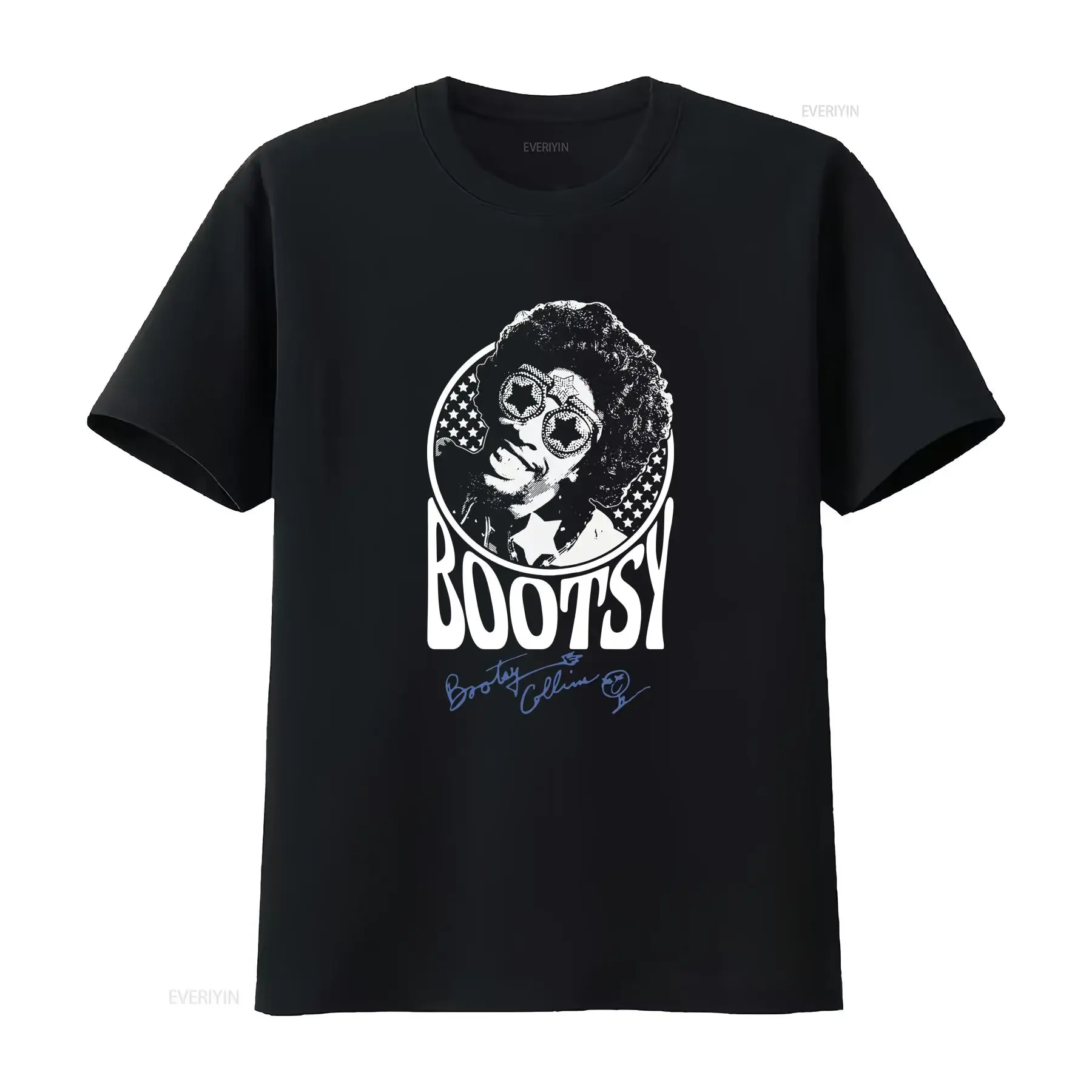 Vintage Bootsy Collins Star Heavy Cotton S 3XL Black T Shirt vintage Washed Breathable fashion Unisex graphic Versatile