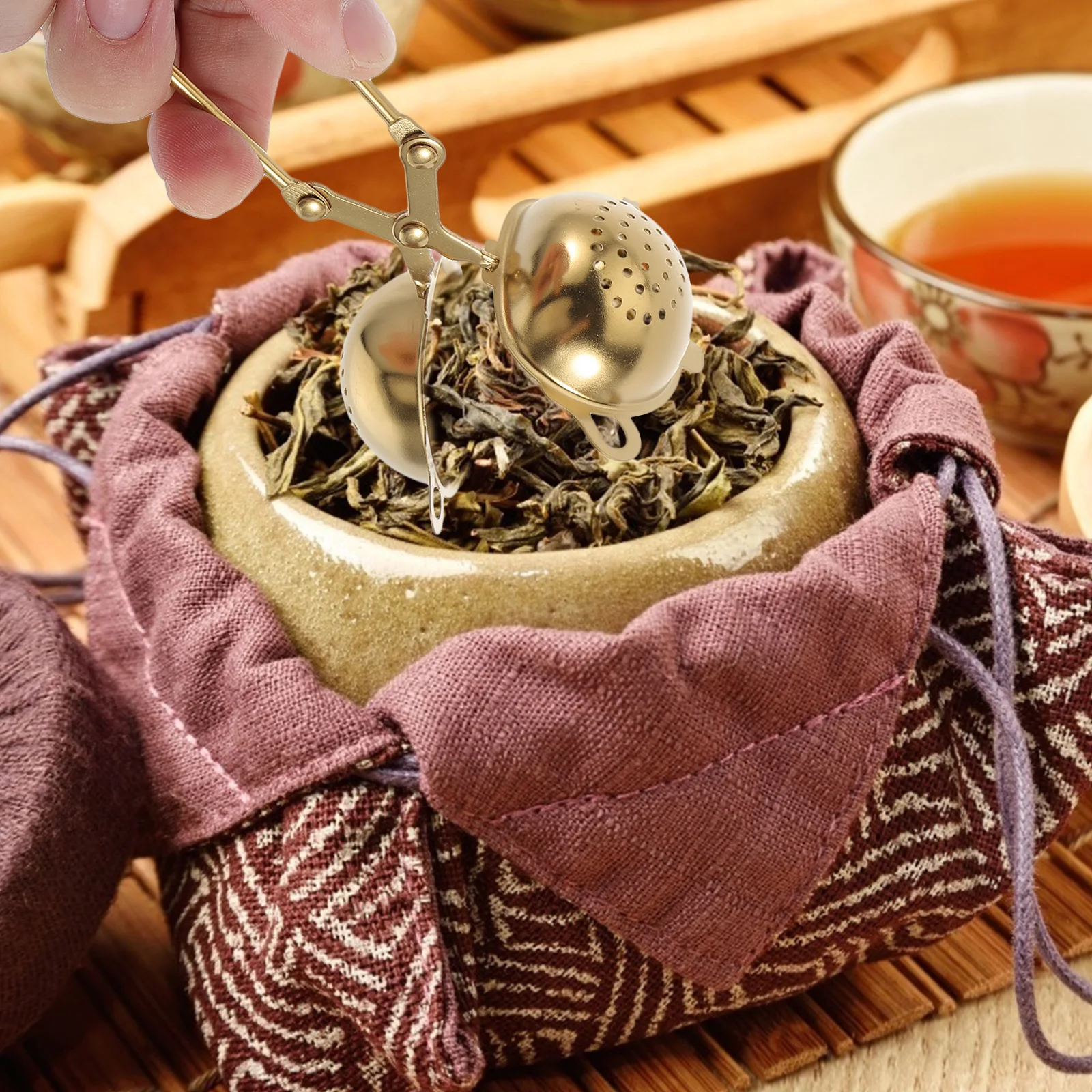 

Stainless Steel Strainer Infuser For Home Office High Temp Resistant Loose Leaf Tea Filter Household Tea Colander