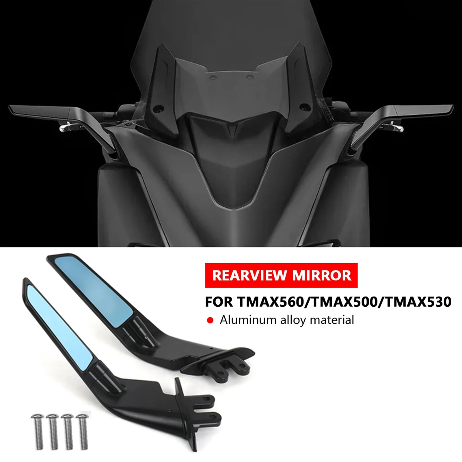 

Для T-MAX 500 04-12 TMAX 530 12-19 T-MAX 560 2020 Зеркало заднего вида для мотоцикла Невидимое зеркало заднего вида Спортивное крылышко с ветровым крылом