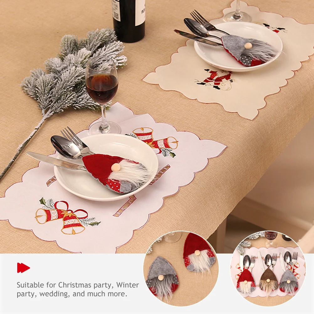 

Christmas Cutlery Set Silverware Holder Thanksgiving Bags Santa's Knife and Fork Xmas Holders Wedding Dining Table Decor