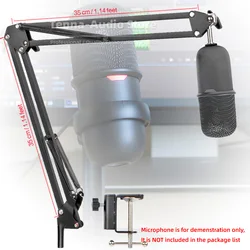 For HyperX SoloCast Solo Cast Microphone Stand Table Desk Top Suspension Crane Holder Mount Clamp Desktop Bracket Mic Boom Arm