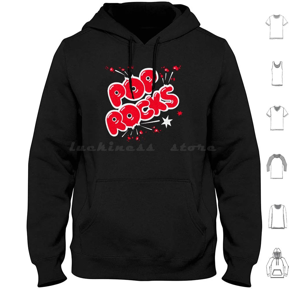 70s Pop Rocks Retro Candy Phenomenon Logo con un poco desgastado Sudadera con capucha Algodón Manga larga Retro Clásico 70s 1970s Candy