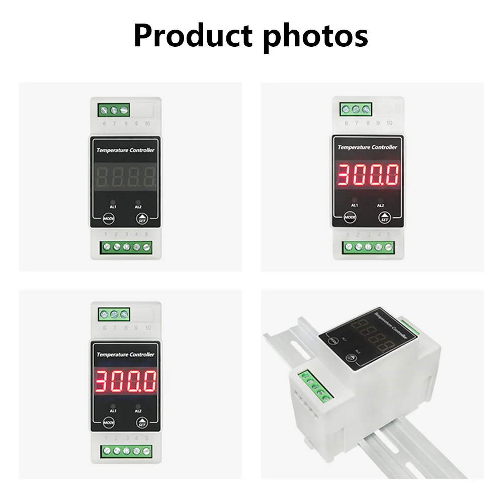 DIN-Rail Temperature Controller Thermostat Digital Thermostat Switch Real-time Monitoring Upper/Lower Limit Alarm AC/DC Style