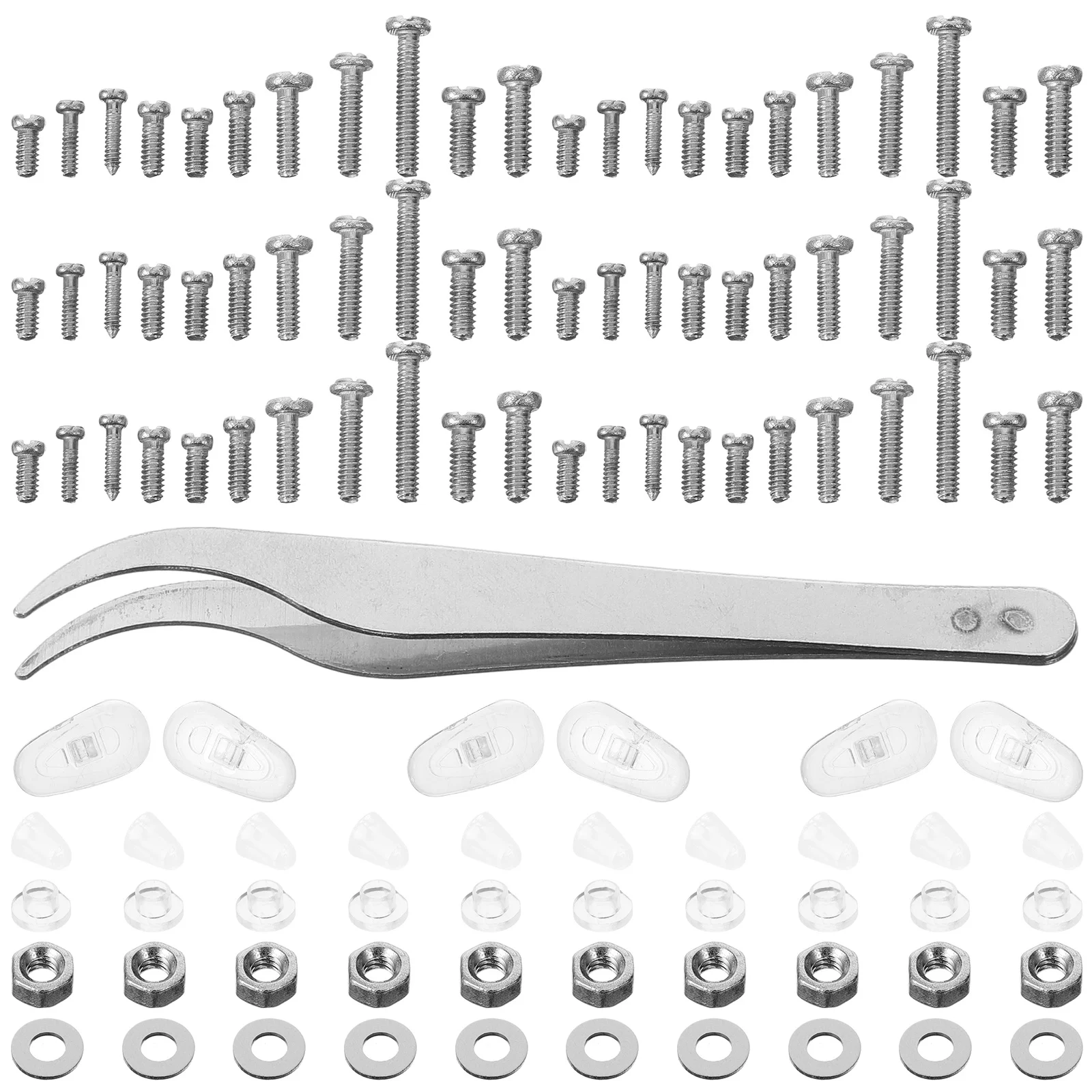 

1 Set Eyeglasses Repairing Kit Replaceable Silicone Nose Pads For Frames Glasses Support Pads Repair Screws Anti-Slip Comfort