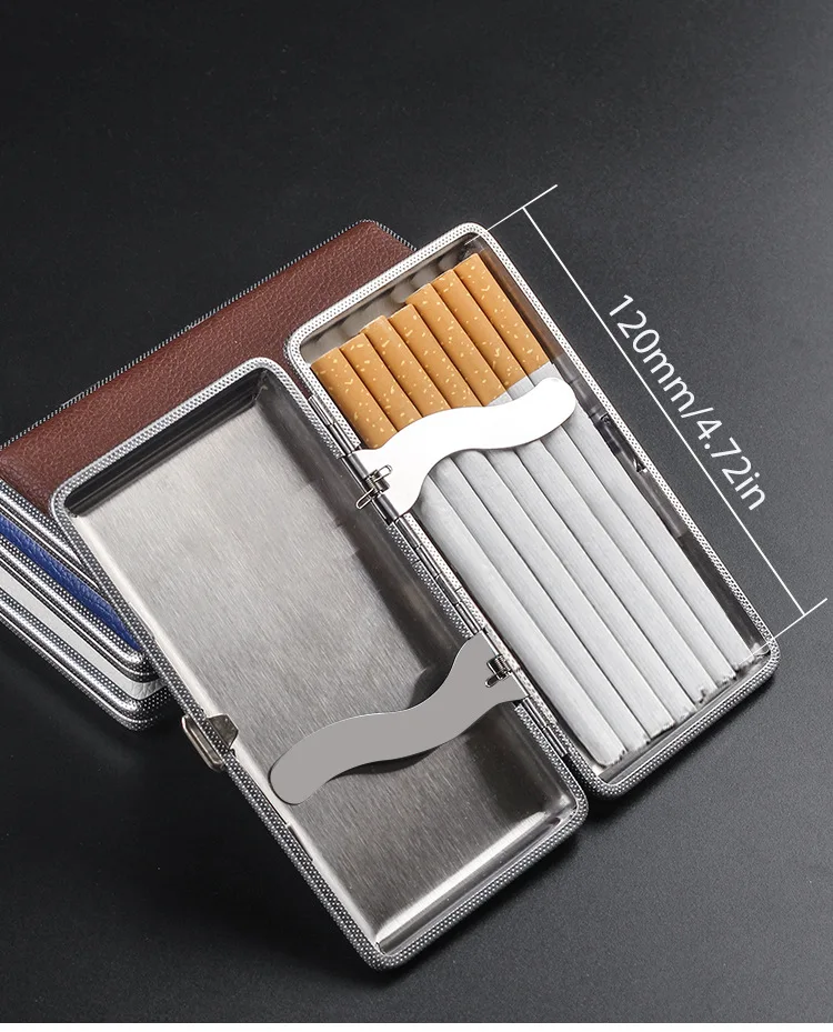 case tobacco Extra Long Cigarette Case Box Holder PU Leather Men's 120mm Rolling  Cigarette Cigar Case Portable cigarette box