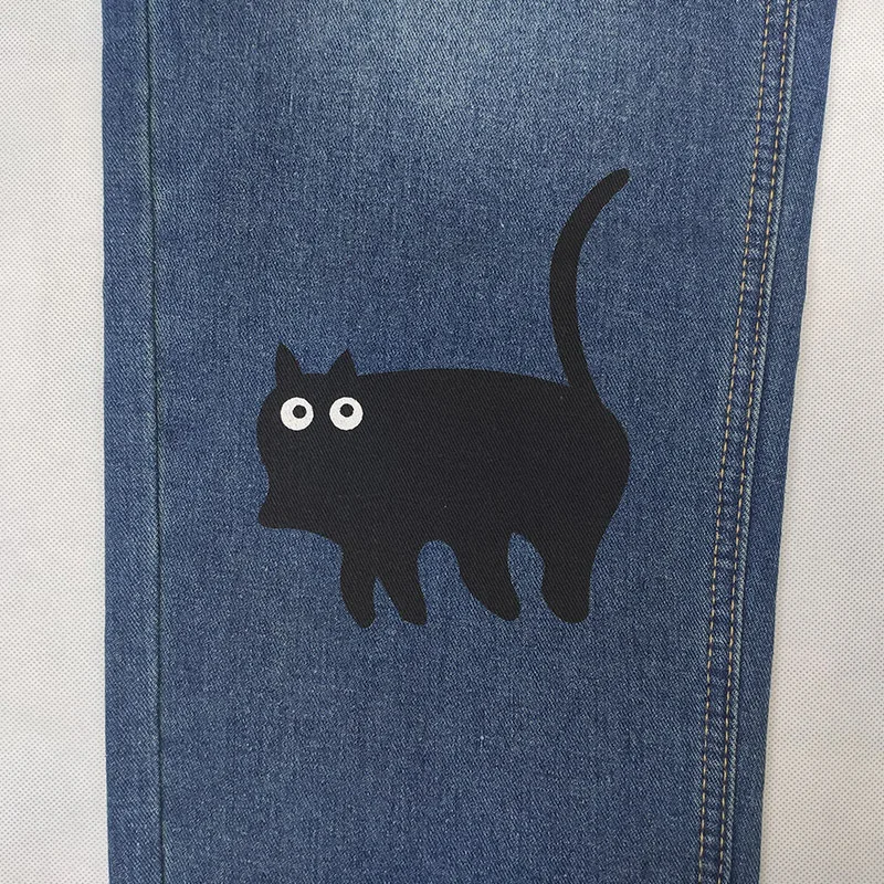 Jeans a gamba dritta con gatto con stampa retrò americana per donna 2025 Primavera Autunno Nuovi pantaloni jeans casual comodi a vita alta