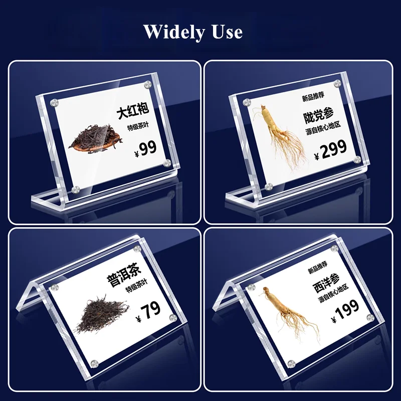 105x70 مللي متر L شكل المغناطيسي السعر حامل ورق التسمية مطعم الجدول رقم القائمة حامل علامة الاكريليك عرض موقف #6