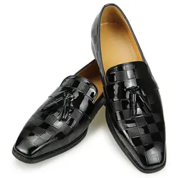 Mocassins en Cuir de Vache pour Homme, Chaussures Tendance, Zapatos, Zones bre, Imprimé Uni, Pur, Fait à la Main, Bureau, Affaires, Tenue Décontractée, Noir, 2024