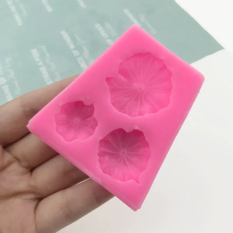 1 Piece, Triple Lotus Leaf Silicone Mold, Sugar Flipping Chocolate Biscuit Cake Mold, Aromatherapy Decoration Mold