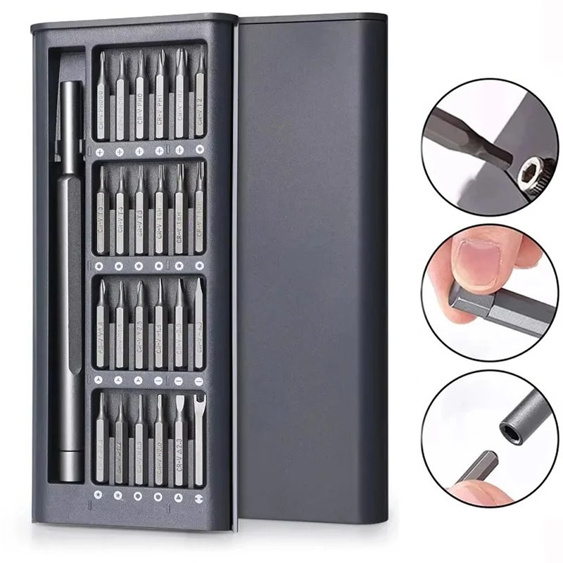25 In 1 Precision Screwdriver Set Screw Driver Set Hexagonal Flat Head Magnetic Screwdriver Head For Phone Watch Camera Glasses