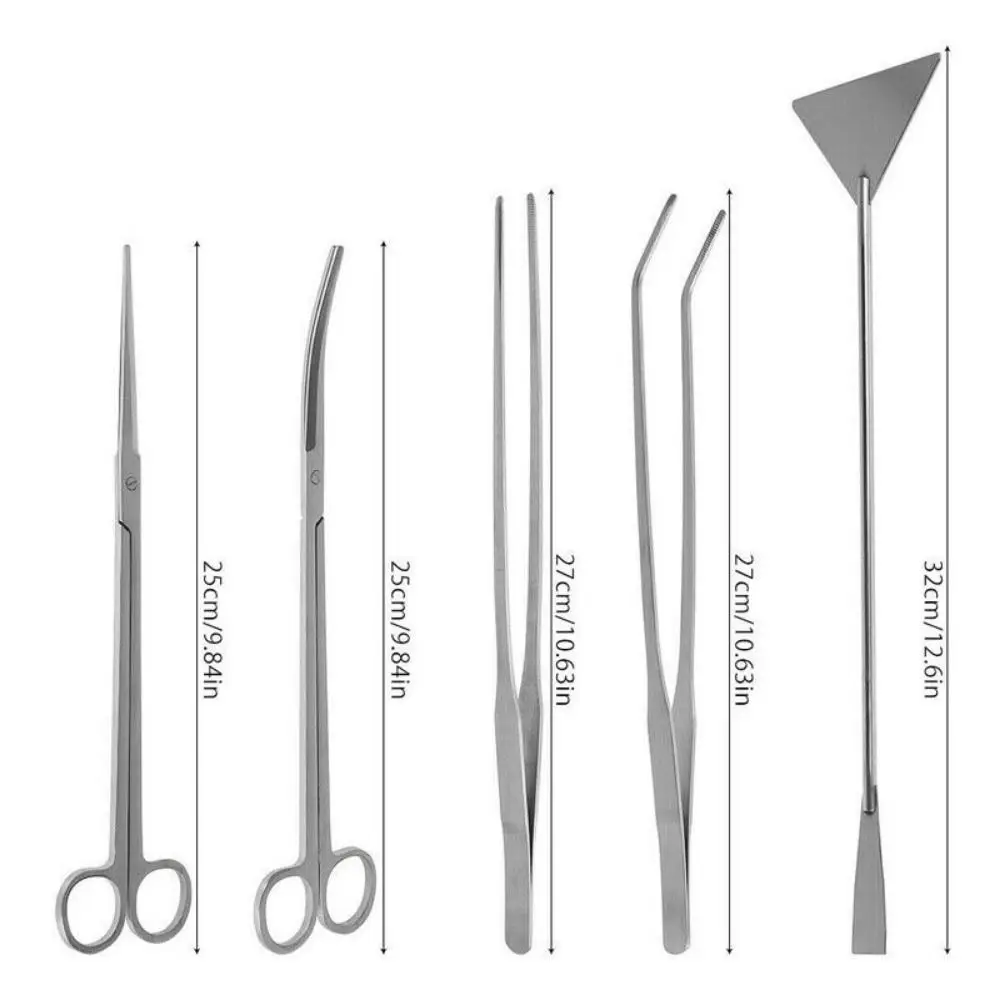 Aquarium Tools Set Scissor Tweezers Plants Wave Scissors Grass Stainless Cleaning Tools Fish Tank Shovels Aquarium Accessories