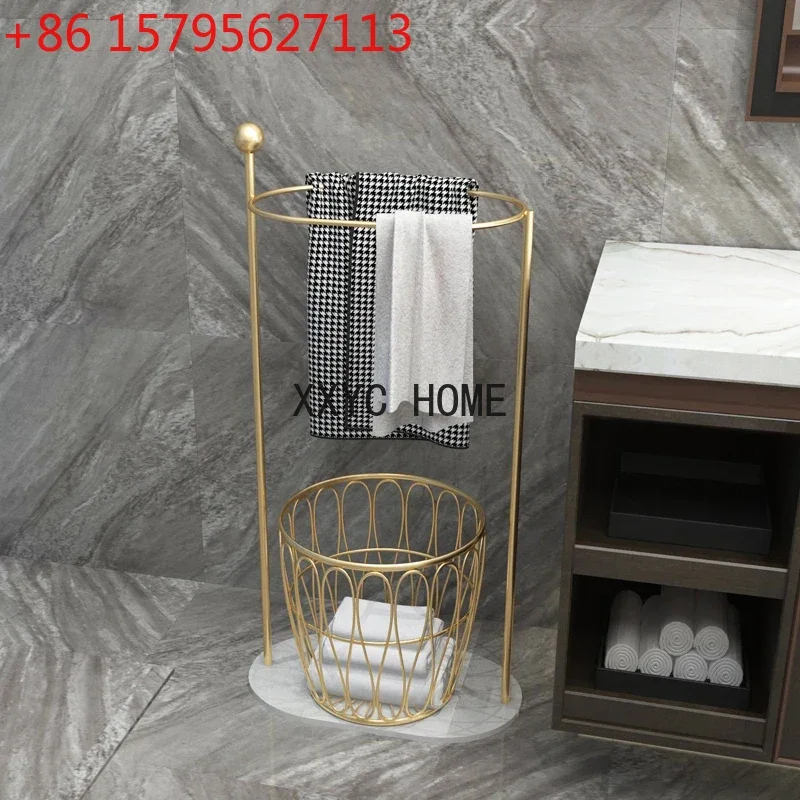 

Light Luxury round Towel Rack Floor Bath Towel Rack Nordic Bathroom Shelf Bathroom Storage Shelf